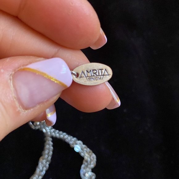 Jewelry necklace with blue crystal like sapphire and Swarovski. - Picture 4 of 7